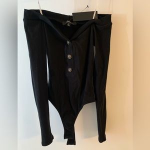 Never used **Lulu’s** - off the shoulder Black Body suit.